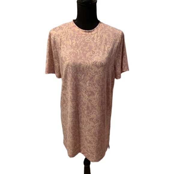 Wayf Floral T-shirt Dress in Mauve Botanical XS NWT - Picture 1 of 6